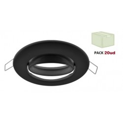 Foco basculante empotrar Negro, para Lámpara GU10/MR16, Caja 20ud a 2,30€/ud