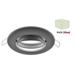 Foco basculante empotrar Plata, para Lámpara GU10/MR16, Caja 20ud a 2,30€/ud