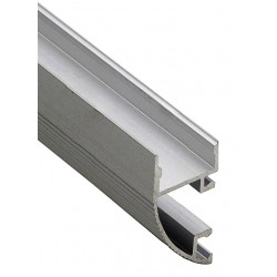 Perfil de aluminio de superficie pared Cornisa Plata PRO 18x36mm. para tiras LED, barra de 3 Metros