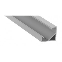 Perfil Aluminio anodizado Angulo Plata 18x18mm. BASIC para tiras LED, barra 2 mts.