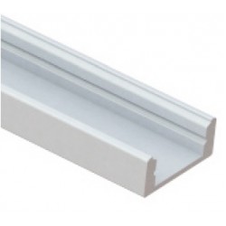 Perfil Aluminio Superficie Blanco LINE 17,5x7mm. para tiras LED, barra de 2 Metros
