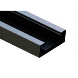 Perfil de aluminio Negro Superficie 25x7,5mm. Barra de 3 metros