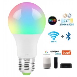 Lámpara LED Standard E27 15W RGB+CCT Wifi+Bluetooth, para Smartphone y control voz