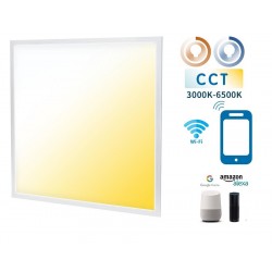 Panel LED Backlight 600X600mm 32W Marco Blanco SMART CCT Wifi, para Smartphone y control voz