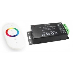 Controlador para tira LED RGB 432W 12V/24V con mando Touch Blanco