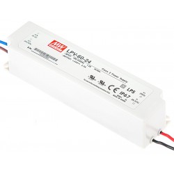 Fuente alimentación LED Voltaje constante IP67 60W 24VDC MEAN WELL