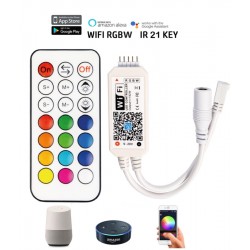 Controlador para tira led RGB+W 12V/24V WIFI para Smartphone y Alexa