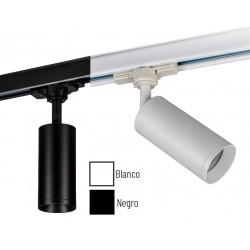 Foco Carril trifasico LED Blanco ó Negro, Lámpara GU10