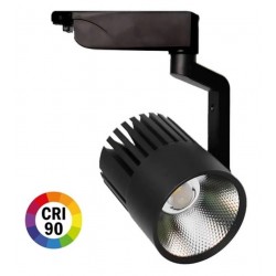 Foco Carril Monofásico LED COB 40W 35º-60º Negro