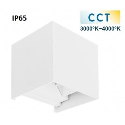Aplique LED exterior IP65 superficie pared CUBIC 10W 1100Lm CCT Blanco