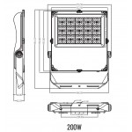 Foco Proyector LED exterior SLIM 200W IP-66 Asimétrico ASI2 Regulable 1-10V