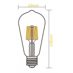 Lámpara LED Edison ST64 Clara E27 Filamento 6W 850lm CCT Wifi+Bluetooth, para Smartphone y control voz